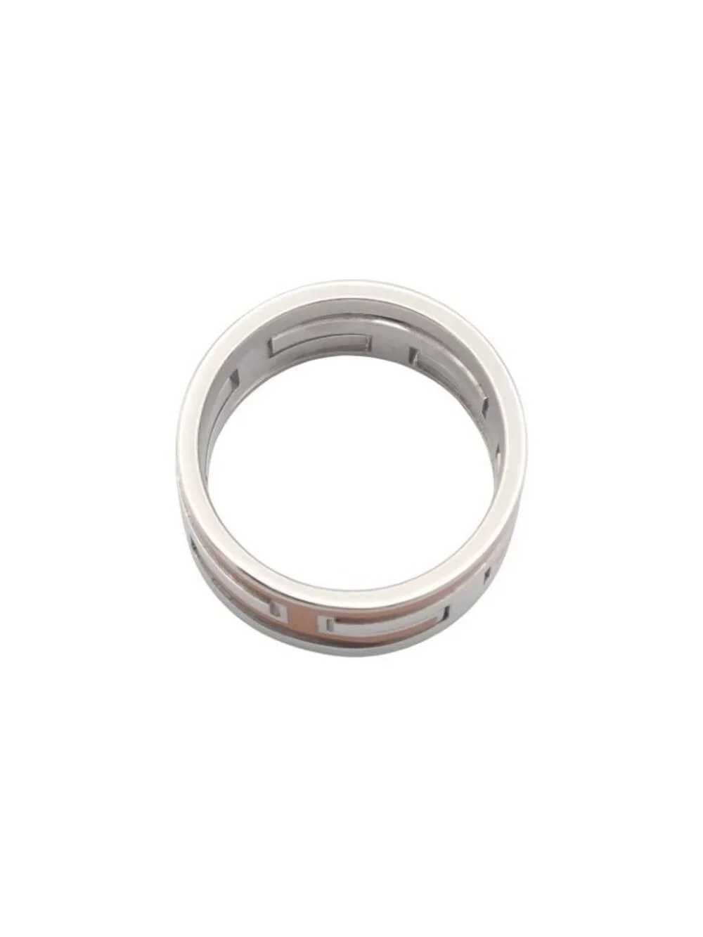 Hermes Move Ash Ring 925 Sterling Silver Orange 55